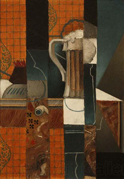 Juan Gris Playing Cards and Glass of Beer Norge oil painting art
